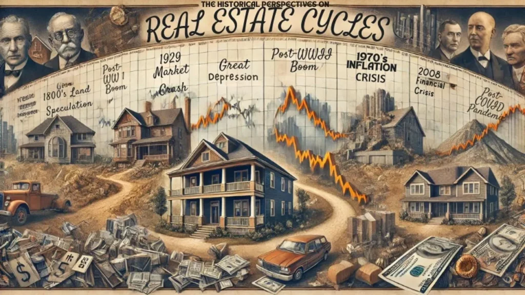 Historical real estate cycles and market trends through time.