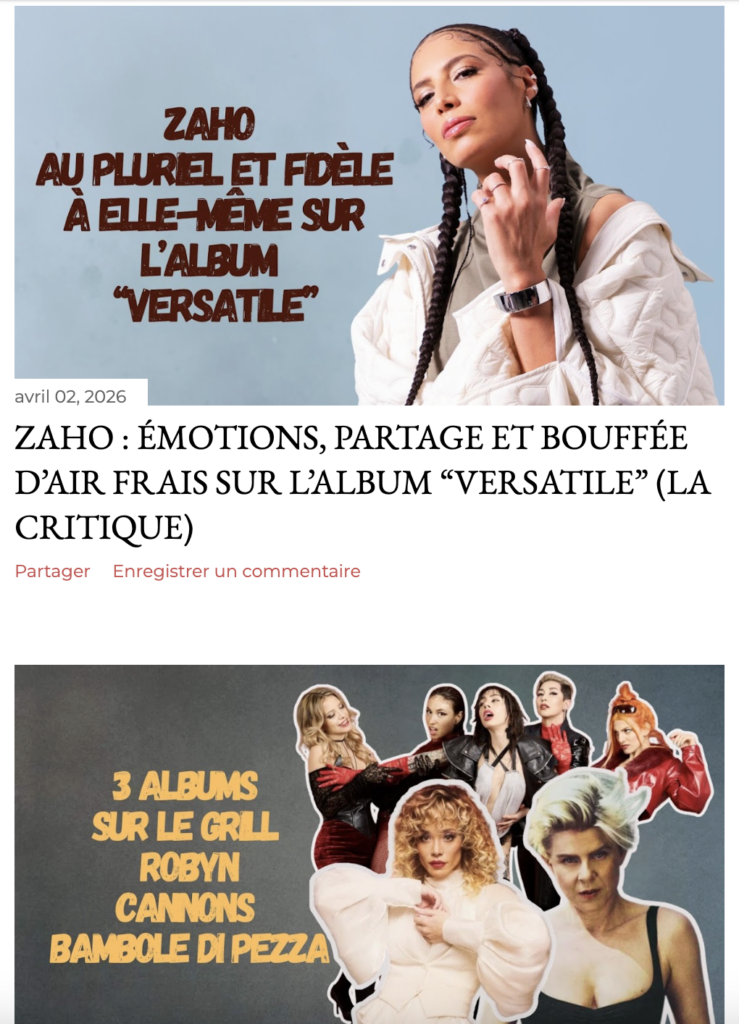Examples of articles that fans can find on "The Melting Pop" blog