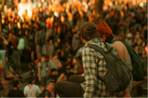Couple in a festival