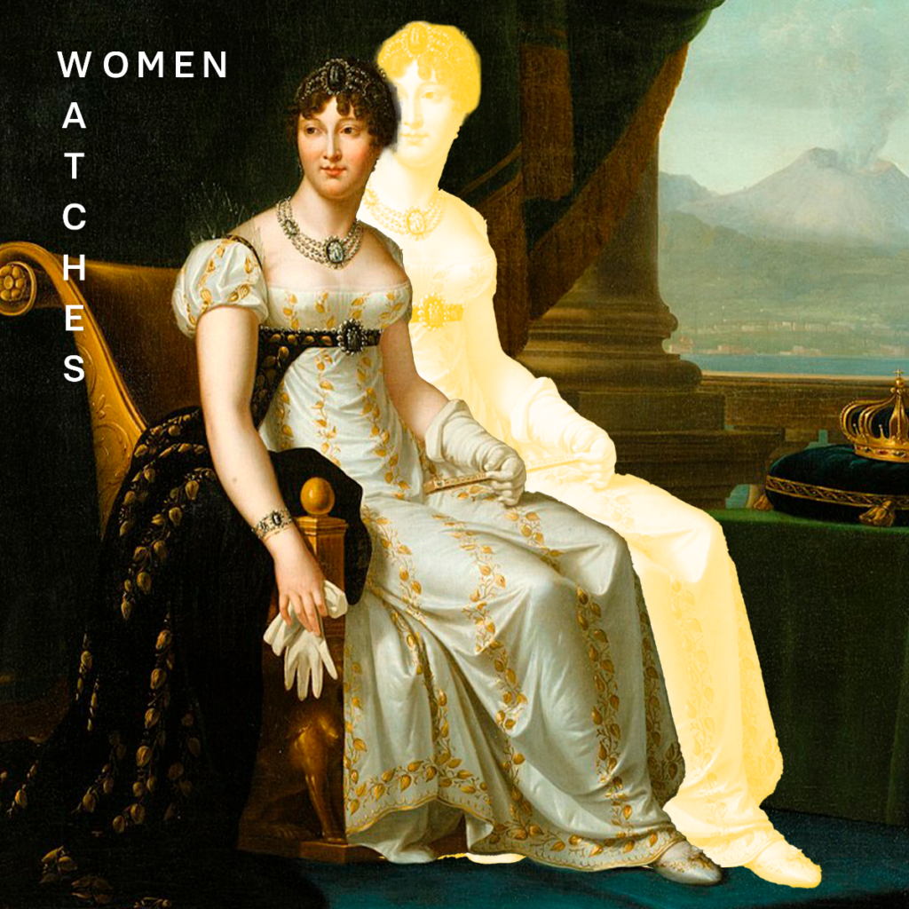 Historical portrait illustrating the early origins of luxury ladies' watches as jewelry