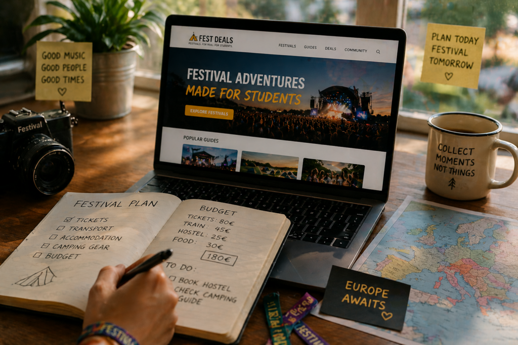 Cheap European music festival crowd — Fest Deals