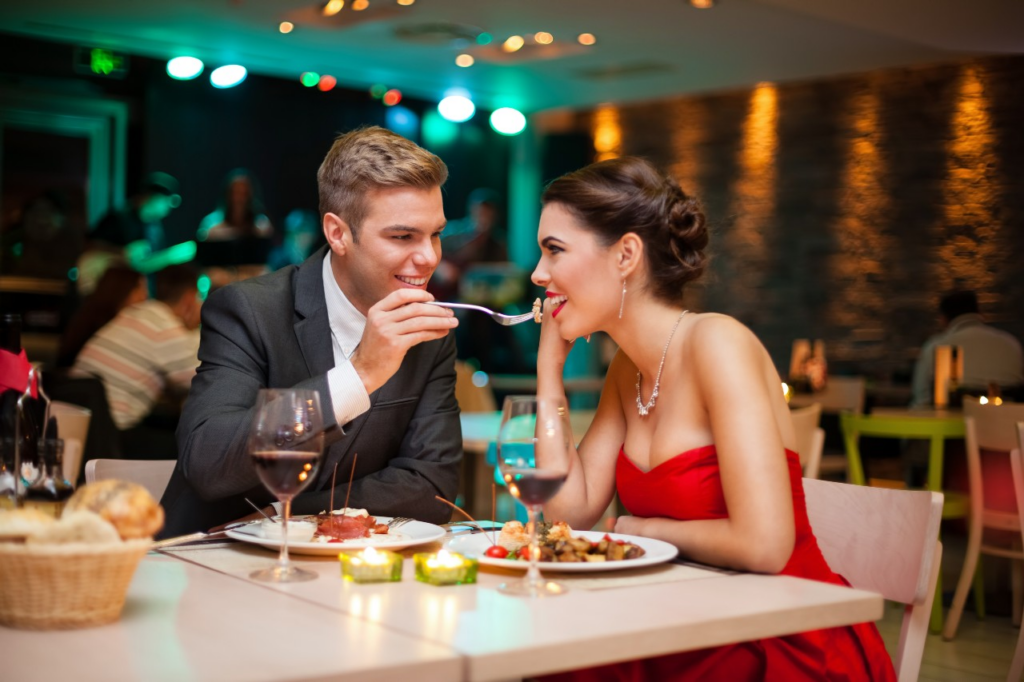 a couple on a food date